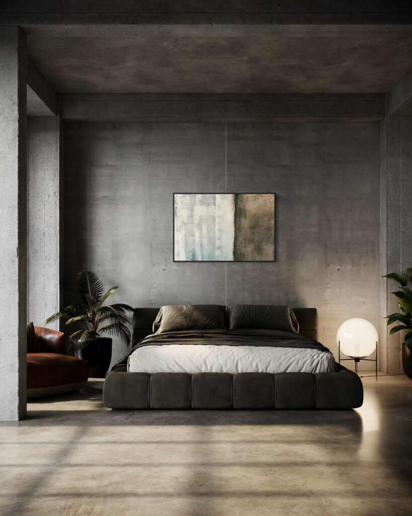 Framed painting RIIMARE Frame Raw Concrete