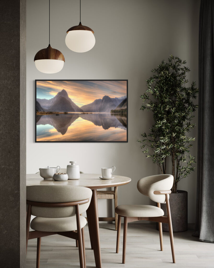 Framed painting RIIMARE Frame Mountain Reflection