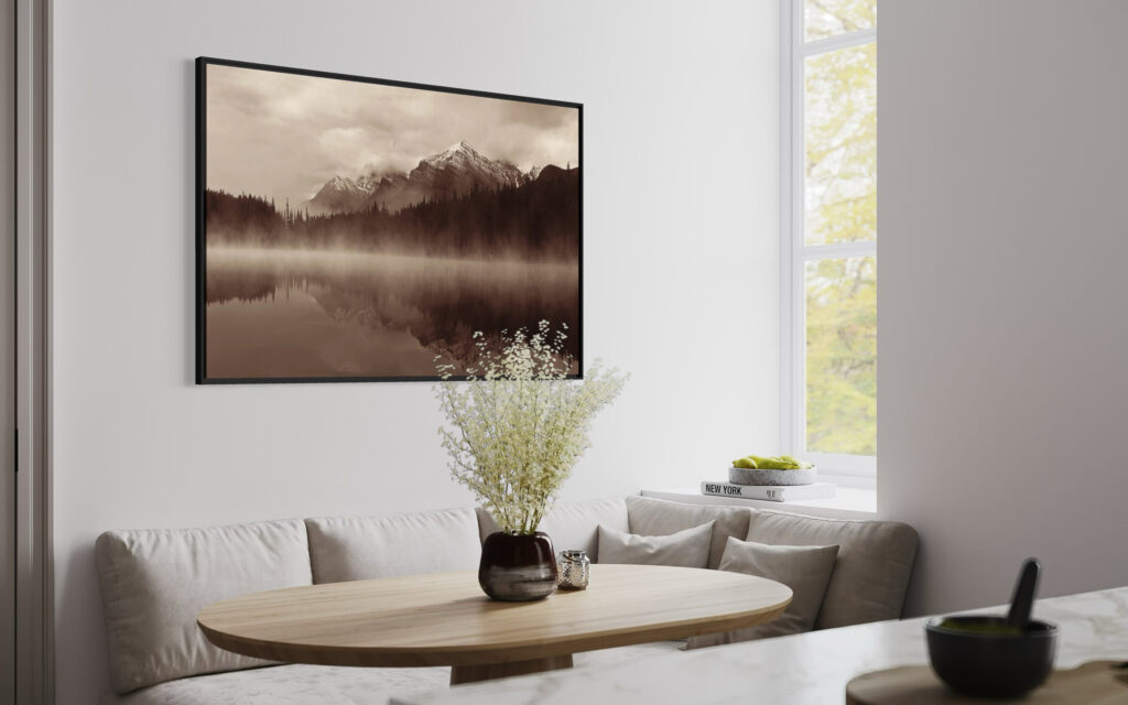 Framed painting RIIMARE Frame Sepia Mountains