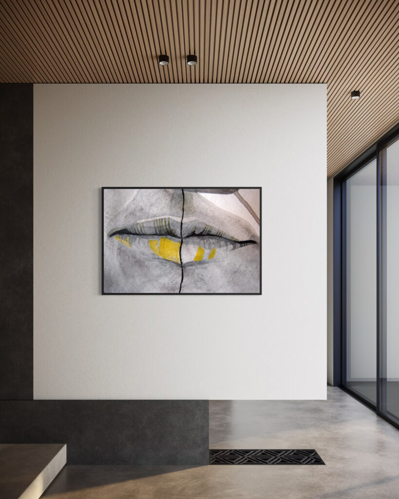 Obraz w ramie RIIMARE Rama Abstract Lips