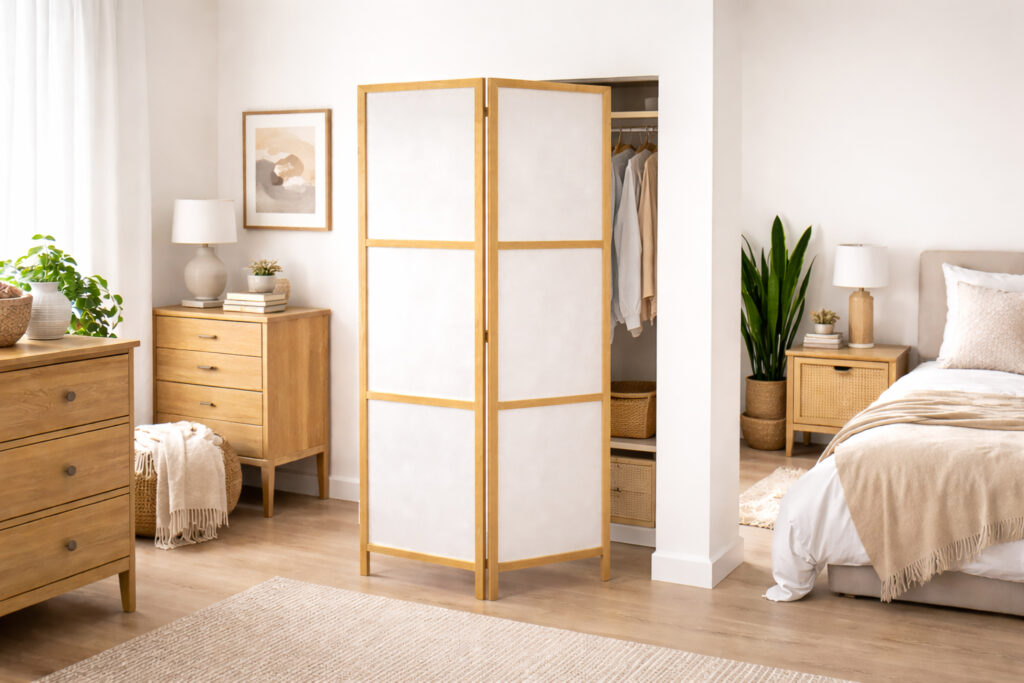 Parawan pokojowy RIIMARE Japandi biały – wariant P02