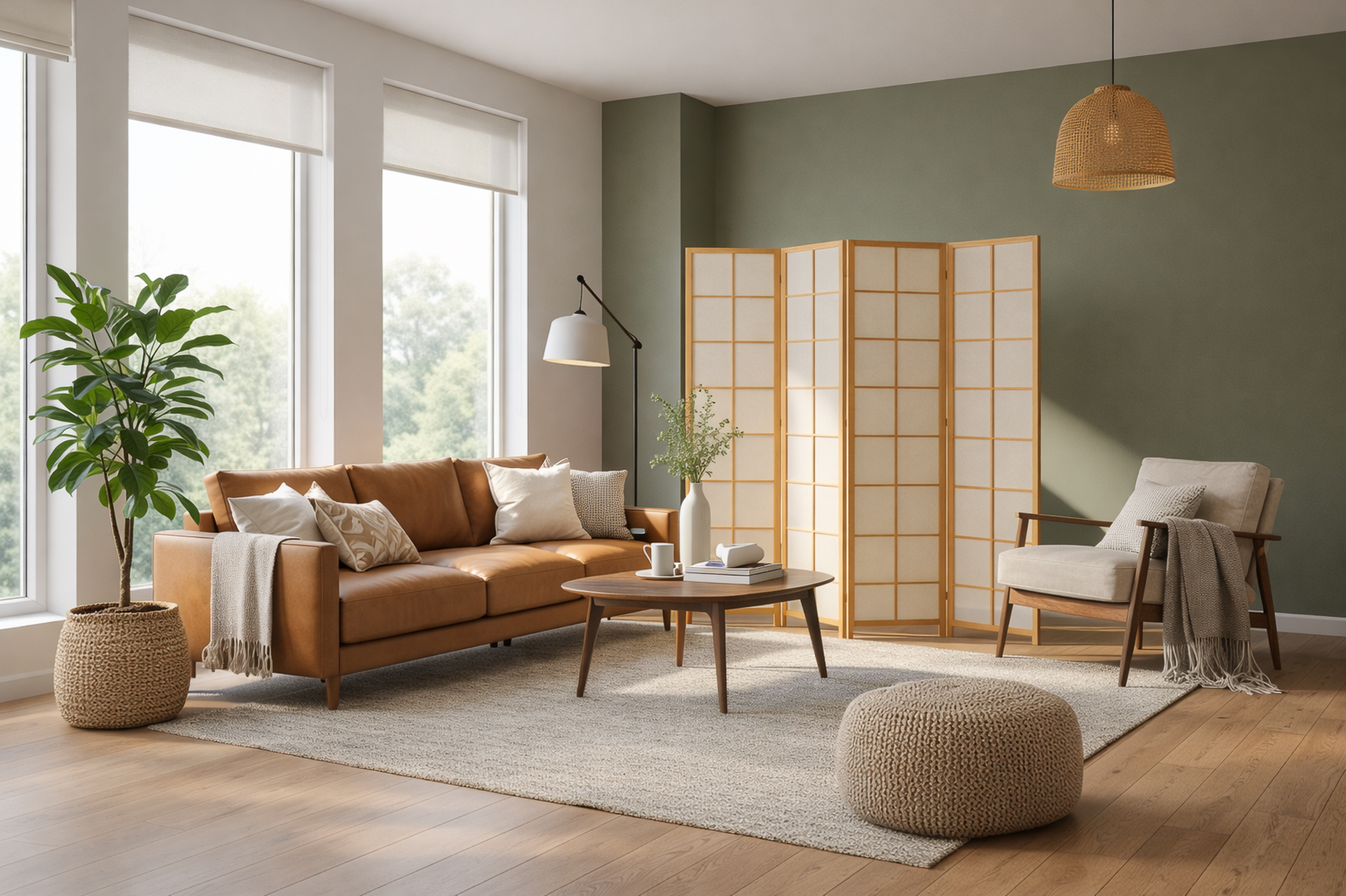 Parawan pokojowy RIIMARE Scandi Chic biały – wariant P04