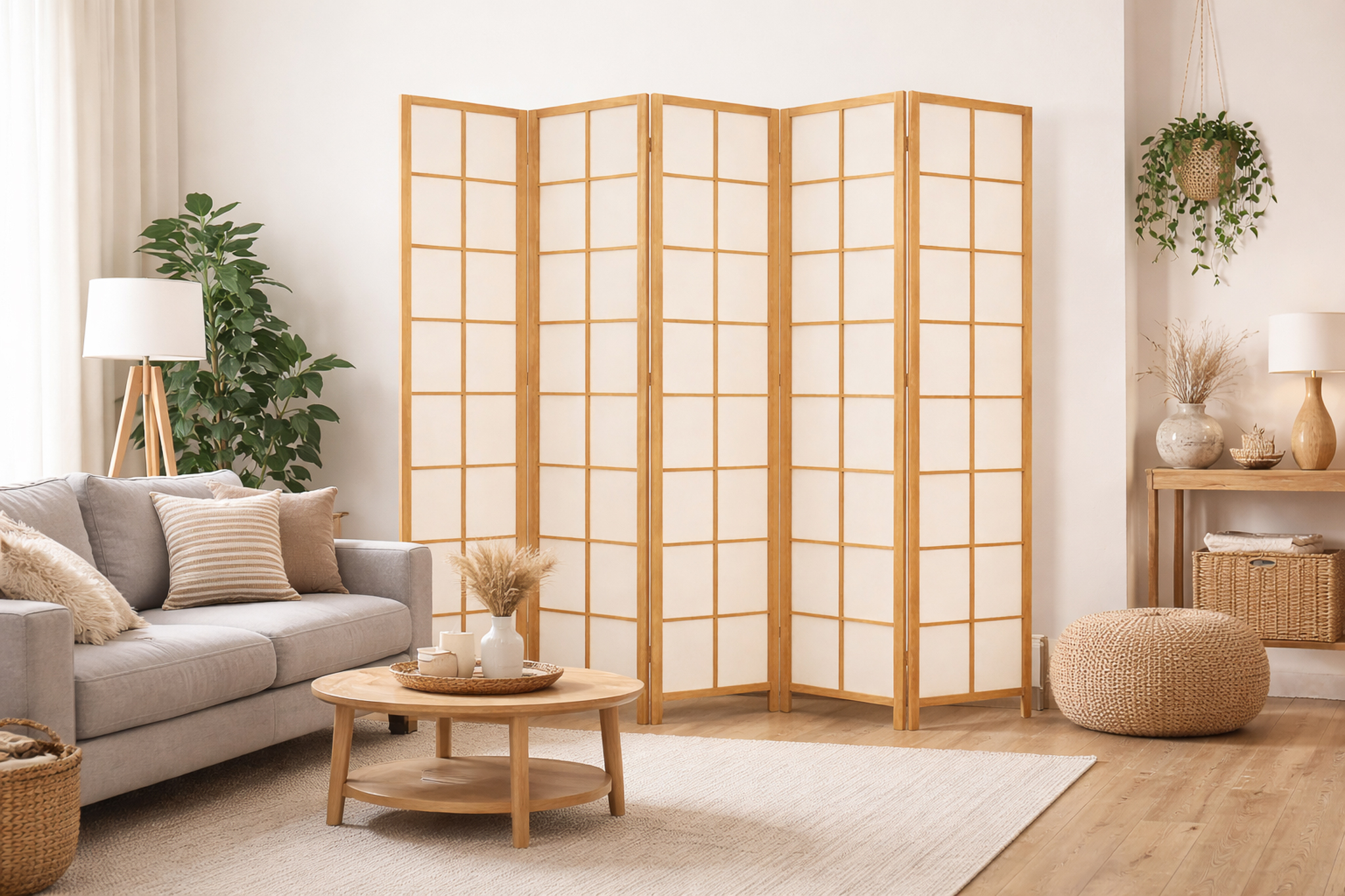 Parawan pokojowy RIIMARE Scandi Chic biały – wariant P05